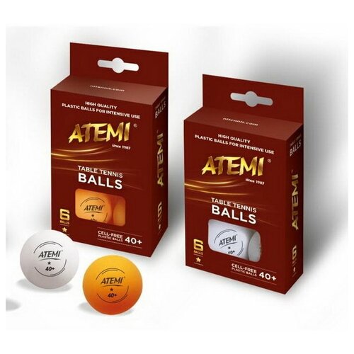 Мячи для настольного тенниса 1, цвет оранжевый, 6 шт
