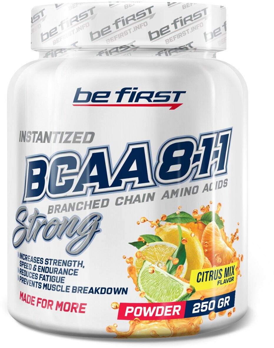 Be First BCAA 8:1:1 Instantized Powder - 250 грамм, цитрус