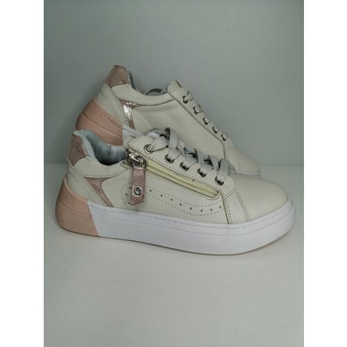 Кроссовки Happy Walk, летние, беговые, натуральная кожа, анатомическая стелька, нескользящая подошва, ортопедические, размер 31, бежевый