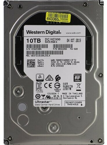 Жесткий диск Western digital Ultrastar DC HC330 10 Тб WUS721010ALE6L4