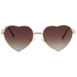 Женские солнцезащитные очки «Сердечки» V7076 Brown - изображение