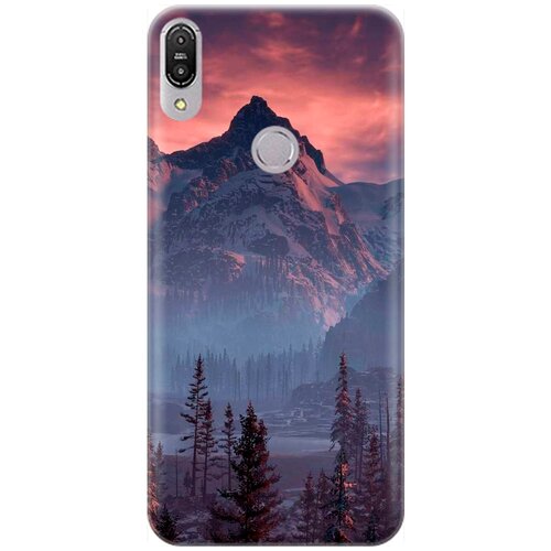 фото Re:pa накладка transparent для asus zenfone max pro m1 (zb602kl) с принтом "лес, горы, зарево"