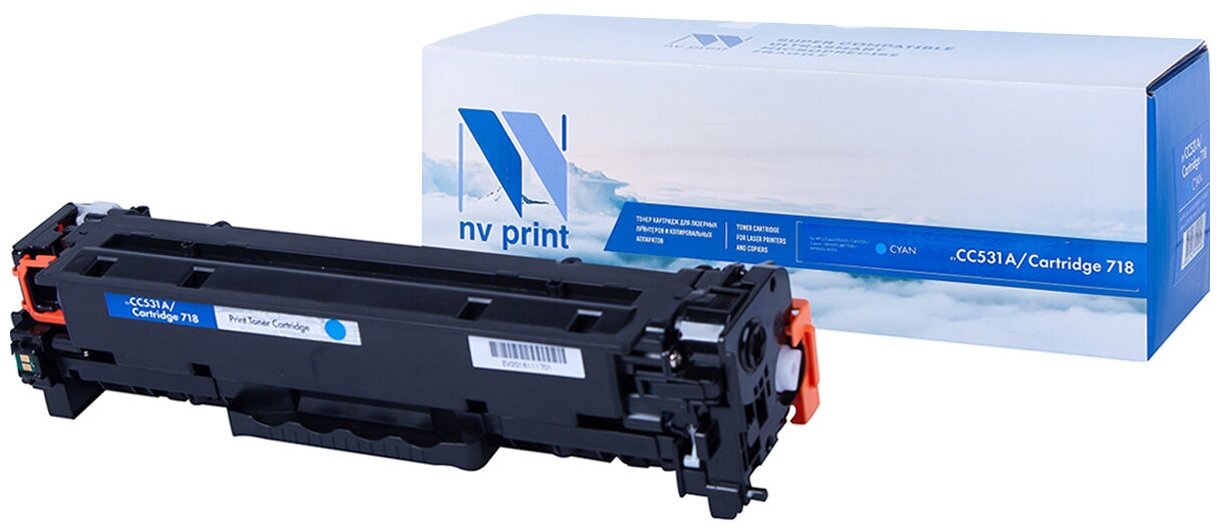 Лазерный картридж NV Print NV-CC531A, 718C для HP LaserJet Color CP2025, CP2025dn, CP2025n, MFP-CM2320fx (совместимый, голубой, 2800 стр.)