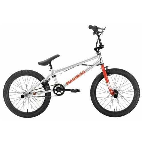 Велосипед Stark Madness BMX 2, 2022 серебристый/оранжевый