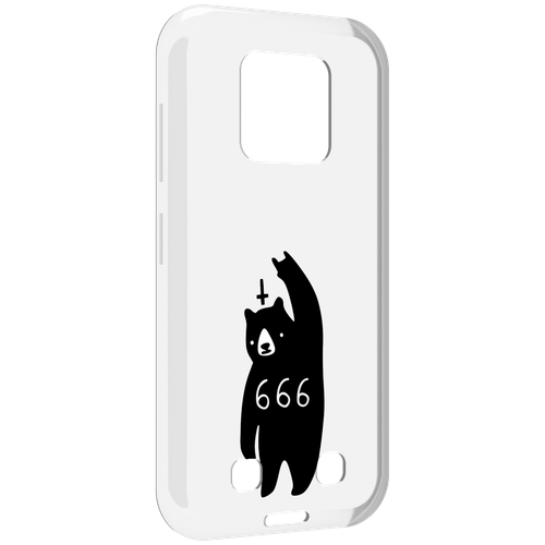 Чехол MyPads медведь 666 для Oukitel WP18 задняя-панель-накладка-бампер