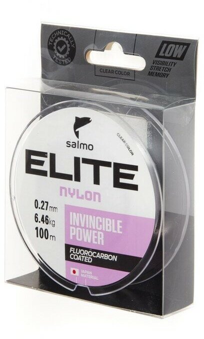 Леска монофильная SALMO Elite Fluoro Coated Nylon 100 м 027 мм прозрачная