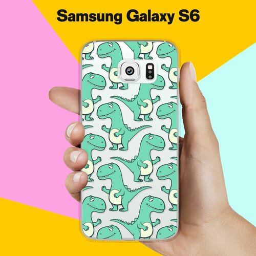 Силиконовый чехол на Samsung Galaxy S6 Динозавры / для Самсунг Галакси С6