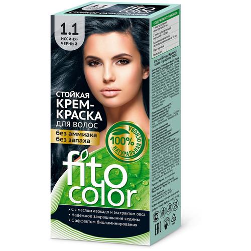 Fito косметик Fitocolor стойкая крем-краска для волос, 1.1 иссиня-черный