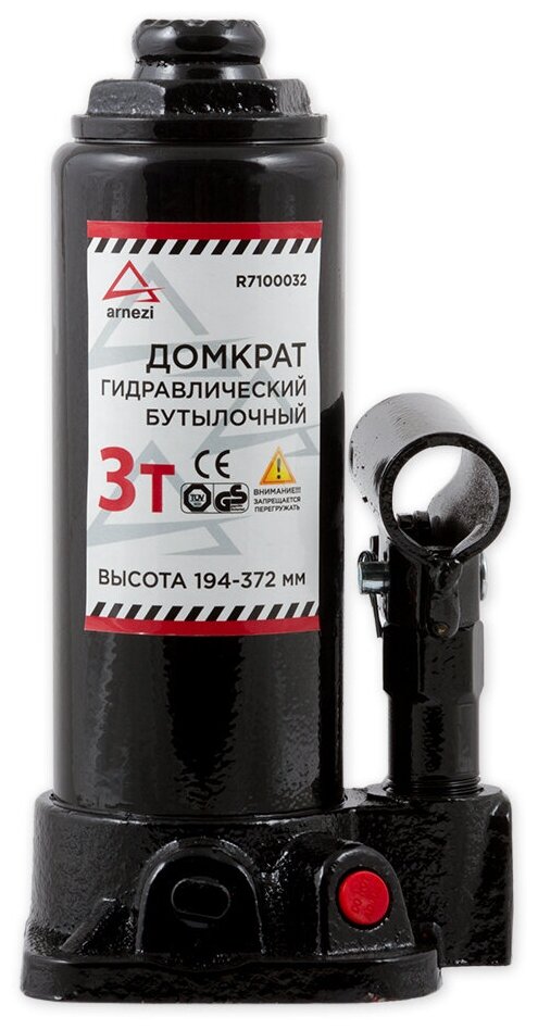 Домкрат гидравлический бутылочный 3 т. 194-372 мм. кейс ARNEZI