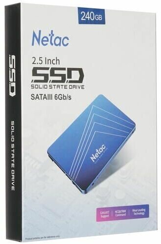 Внутренний SSD-накопитель Netac N535S 240GB 2,5” SATA-III, 3D TLC, Синий NT01N535S-240G-S3X - фото №3