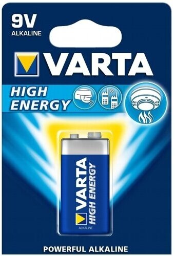 Батарейка 9V Крона щелочная Varta Longlife Power 6LR-61 (High Energy 4922) в блистере 1шт.