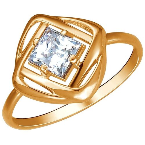 фото Эстет кольцо с 1 фианитом из красного золота 01к1112988, размер 17