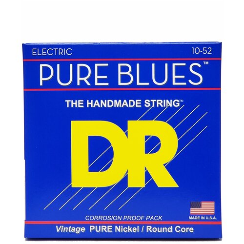 DR PHR-10/52 PURE BLUES Струны для электрогитары струны для электрогитары rotosound rh10 roto blues 10 52