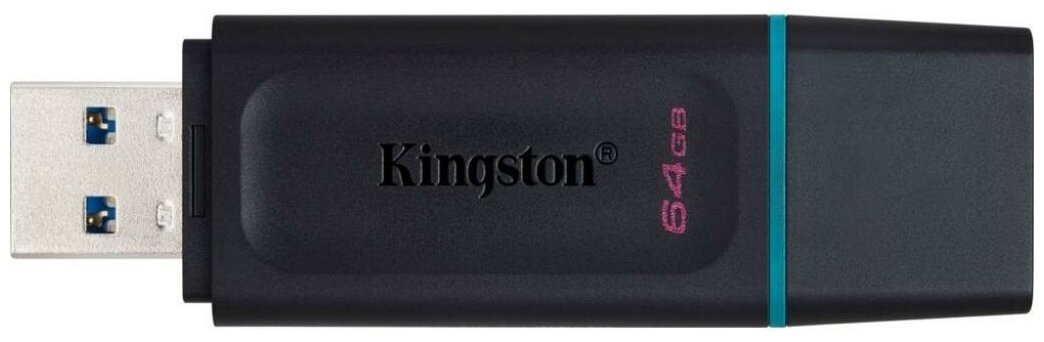 USB Flash Drive Kingston DataTraveler Exodia 64 ГБ, 1 шт, черный/голубой