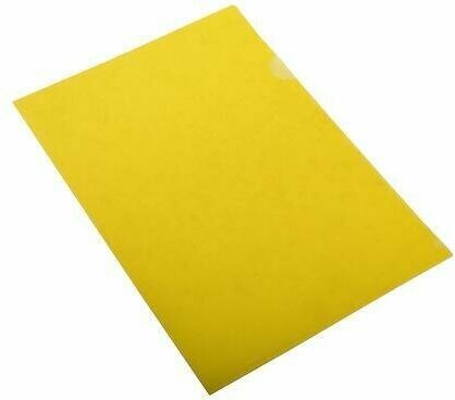 Папка-уголок, А4, с тиснением, 0,10мм, желтая (5 шт. в упаковке)