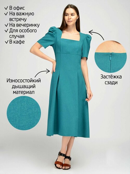 Платье Viserdi, повседневное, миди, размер 48, зеленый