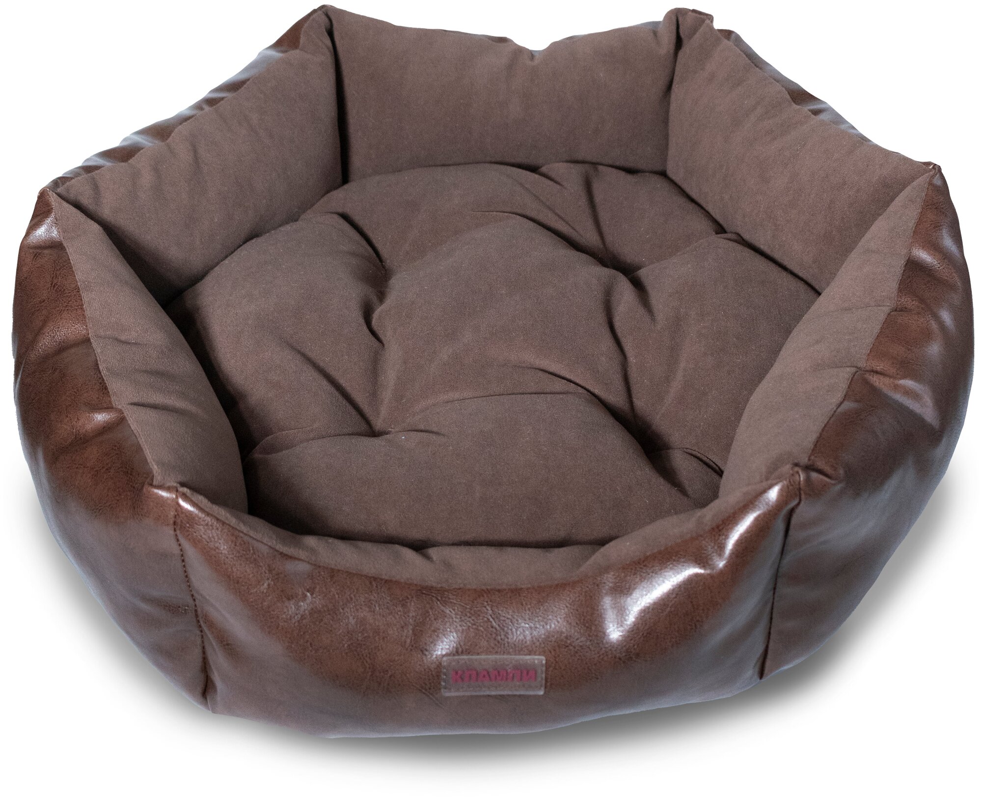 Лежанка для собаки Клампи Элит, M, 55х55 см, коричневая