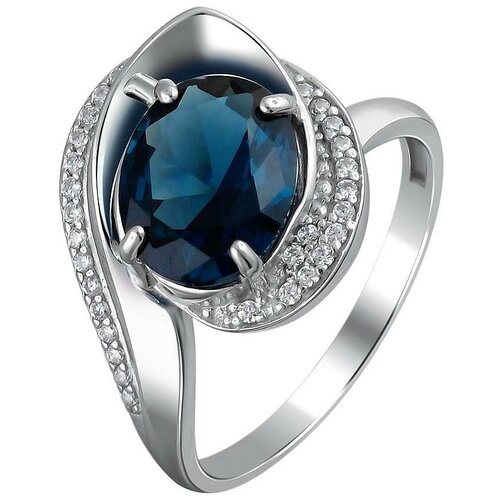 фото Эстет кольцо с топазом и фианитами из серебра 48к259093, размер 17.5