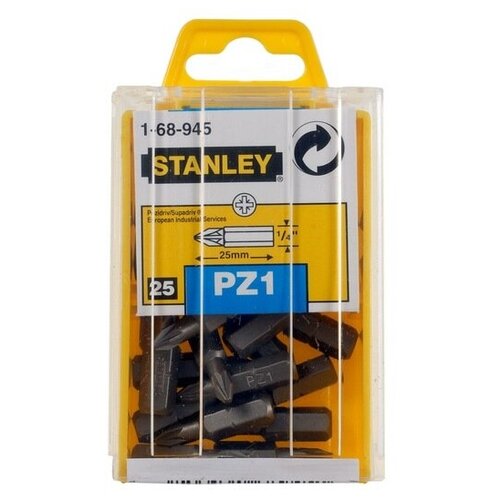 Вставки биты шестигранные PZ1 25 штук Stanley 1-68-945 набор вставок отверточных stanley 1 68 992