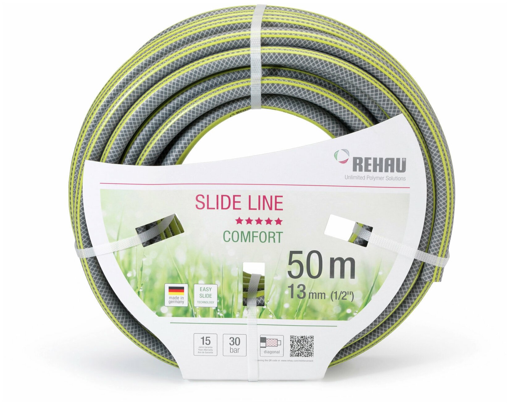 Шланг садовый поливочный, 13 мм(1/2")/50 м, 30бар, Comfort Slide Line Rehau 10976161600 - фотография № 3