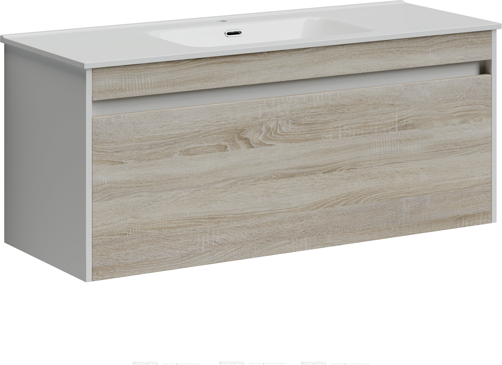 Тумба под раковину Sancos Smart SM120-1E дуб бардолино/белая - фото №5