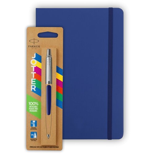 Подарочный набор: Шариковая ручка Parker Jotter ORIGINALS NAVY BLUE CT и блокнот А5 , ярко-синий блокнот christian dior подарочный цвет синий звездное небо navy