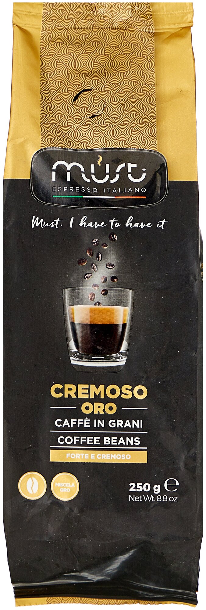 Кофе MUST "Cremoso Oro" зерно м/у 250 г - фотография № 1