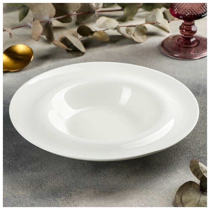 Тарелка фарфоровая глубокая Undina, 300 мл, d=22,5 см, цвет белый