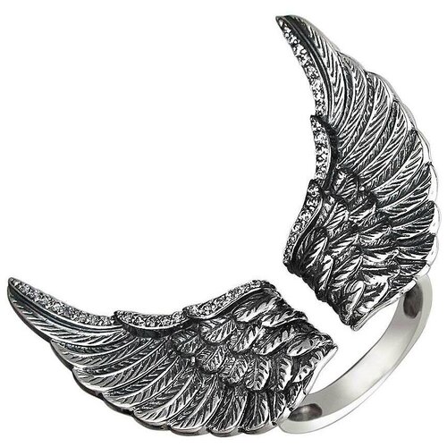 фото Эстет кольцо крылья с фианитами из серебра 01к158368, размер 17