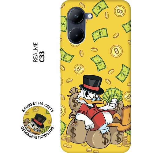 Матовый чехол Rich Scrooge для realme C33 / Рилми С33 с 3D эффектом желтый матовый чехол unicorn для realme c33 рилми с33 с 3d эффектом желтый