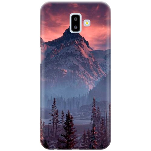 RE: PA Накладка Transparent для Samsung Galaxy J6+ 2018 с принтом Лес, горы, зарево силиконовый чехол горы и лес на samsung galaxy j6 2018