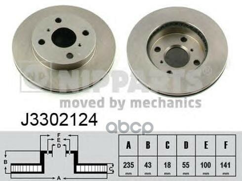 NIPPARTS J3302124 Диск тормозной передний вентилируемый