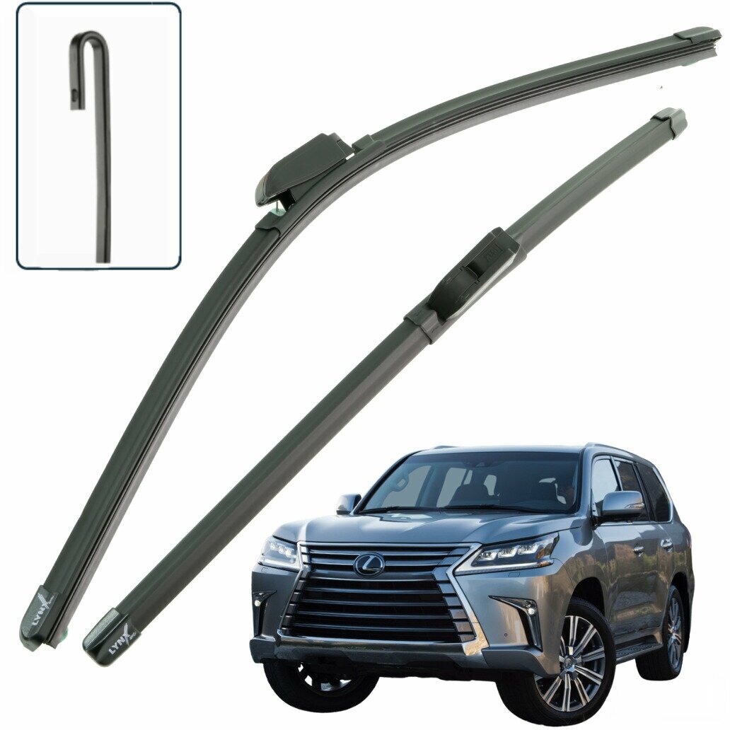 Дворники Lexus LX570 (3) J200 Лексус ЛХ570 200 2-й рест 2015 2016 2017 2018 2019 2020 2021 2022 Щетки стеклоочистителя бескаркасные 600мм-530мм 2шт