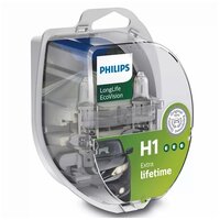 Галогенная лампа Philips H1 (55W 12V) LongLife EcoVision 2шт