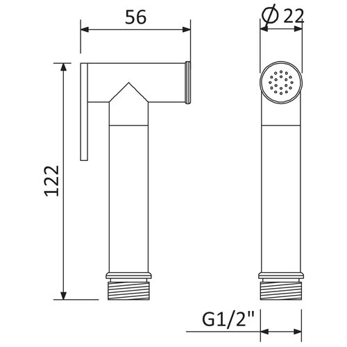 Лейка гигиенического душа BRUMA ELO 145 582 7NS черный