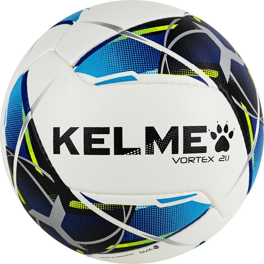 Мяч футб. KELME Vortex 21.1, 8101QU5003-113, р.4, 10 панелей, ПУ, ручная сшивка, бело-синий