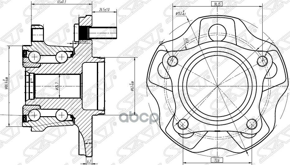 Ступичный Узел Задн. Lexus Rx 270/350/450H 08- 4Wd Sat арт. ST-42410-48060