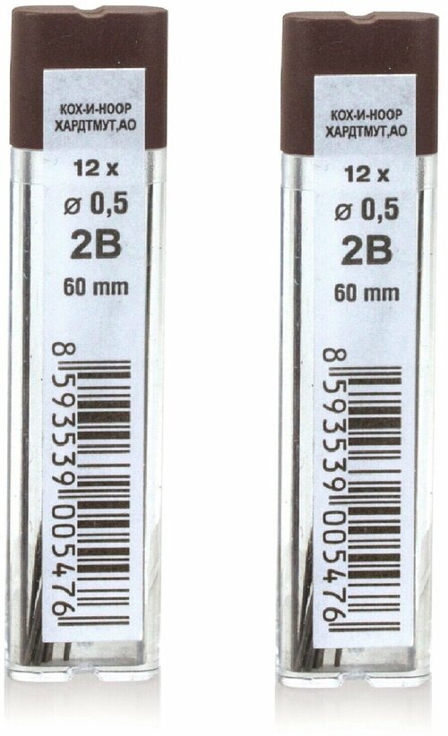 Стержень (грифель) для механического карандаша, Koh-i-Noor 0,5 мм, В - 24 шт, А27449