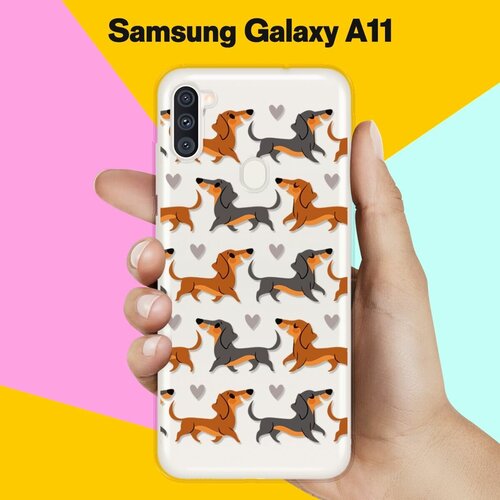 Силиконовый чехол Таксы на Samsung Galaxy A11 силиконовый чехол таксы на samsung galaxy s21