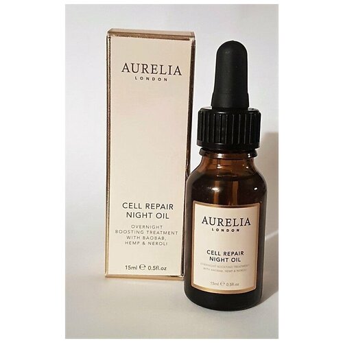 Ночное масло для восстановления клеток кожи AURELIA London cell repair night oil overnight boosting treatment with baobab, hemp&neroli 15ml