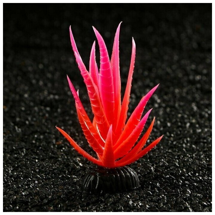Растение искусственное аквариумное, светящееся, 10 см, красное Пижон Аква 7514214 . - фотография № 1