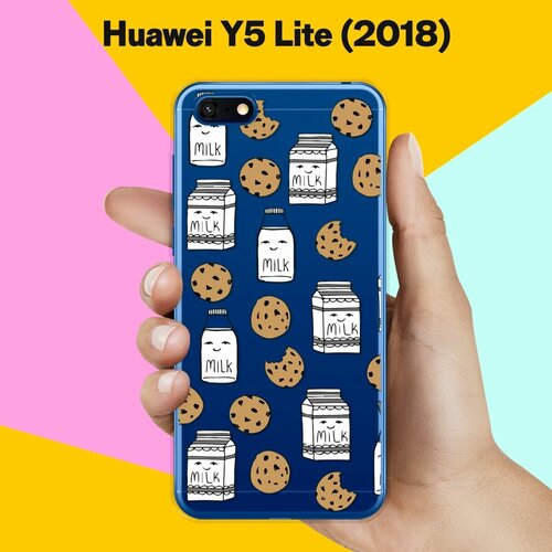 силиконовый чехол печеньки и молоко на huawei y5 lite 2018 Силиконовый чехол на Huawei Y5 Lite 2018 Печеньки и молоко / для Хуавей У5 Лайт 2018
