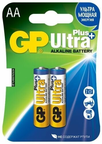 Батарейка GP Ultra Plus Alkaline 15AUP LR6 2шт, size AA