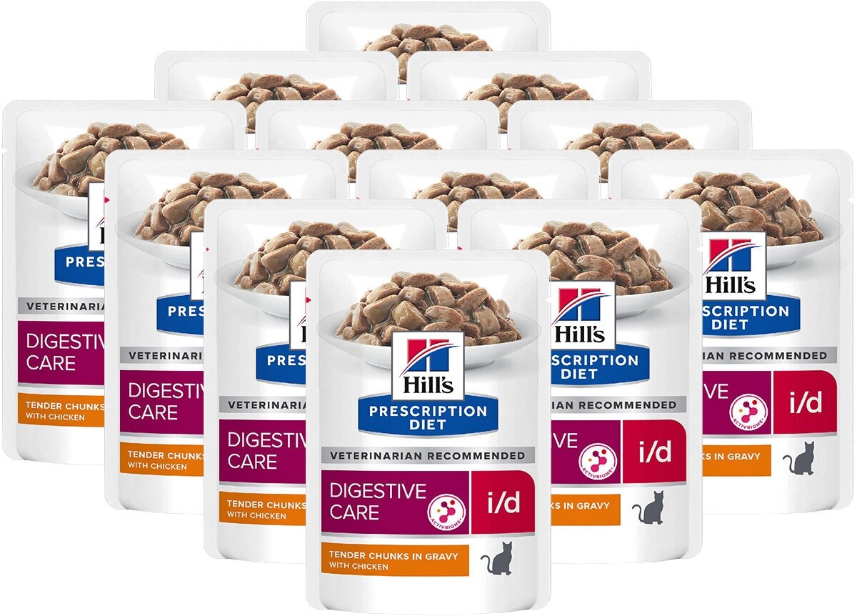 Влажный корм Hills Prescription Diet i/d Feline with Chicken
Pouch диета для кошек 0,085 кг HILL'S - фото №11