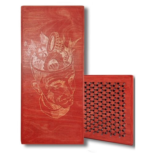 фото Доска садху с динамическими гвоздями, шестеренки - 249 шаг 10мм красная goodwood