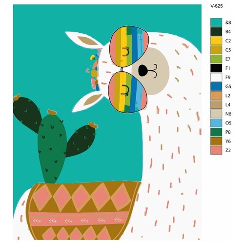 Картина по номерам V-625 Лама в очкаx арт, 80x100 см картина по номерам v 625 лама в очкаx арт 80x100 см