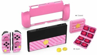 Комплект защиты для Nintendo Switch / Switch Oled (Dobe iTNS-2120) Pink
