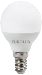 Лампа светодиодная Eurolux LL-E-G45-7W-230-4K-E14, 7 Вт, Е14, 560 Лм, 30000 ч, 4000 К, свет нейтральный, форма шар
