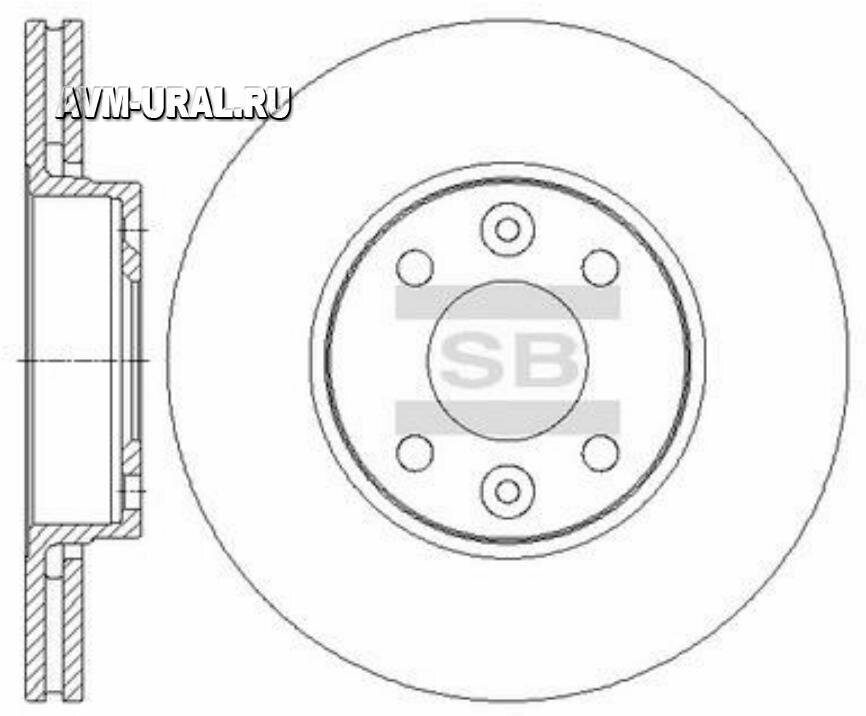 SANGSIN BRAKE SD3067 Диск тормозной, передний