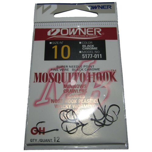 Крючок Owner 5177 Mosquito Hook BC № 10 крючки одинарные owner 5177 mosquito hook bc 04 10 шт уп